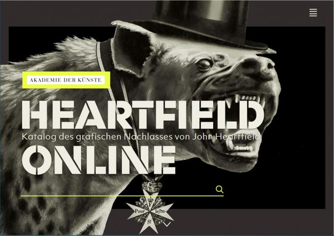 Sartseite der Online-Präsentation von John Heartfield auf den Seiten der Akademie der Künste (c) Akademie der Künste